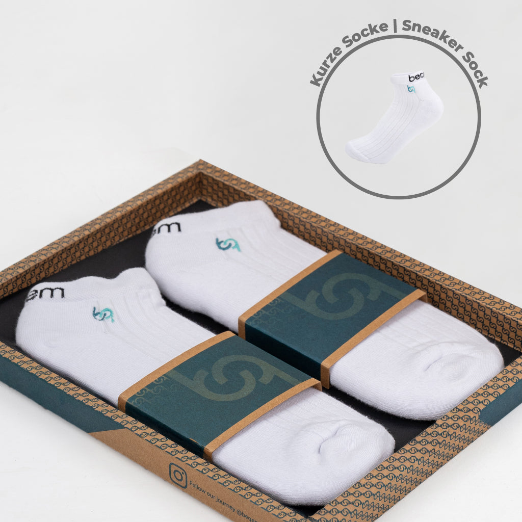 Beqem Sneaker-Socken aus ägyptischer Baumwolle – atmungsaktiv, weich, langlebig. Perfekte Passform für maximalen Komfort.