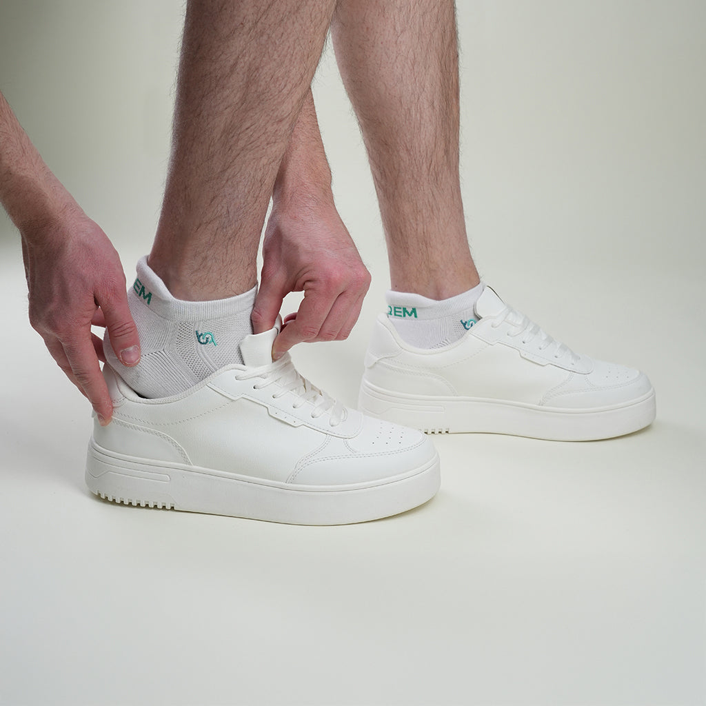Beqem Sneaker-Socken aus ägyptischer Baumwolle – weiße, atmungsaktive & bequeme Socken mit perfekter Passform & langer Haltbarkeit