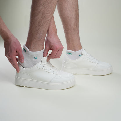 Beqem Sneaker-Socken aus ägyptischer Baumwolle – weiße, atmungsaktive & bequeme Socken mit perfekter Passform & langer Haltbarkeit