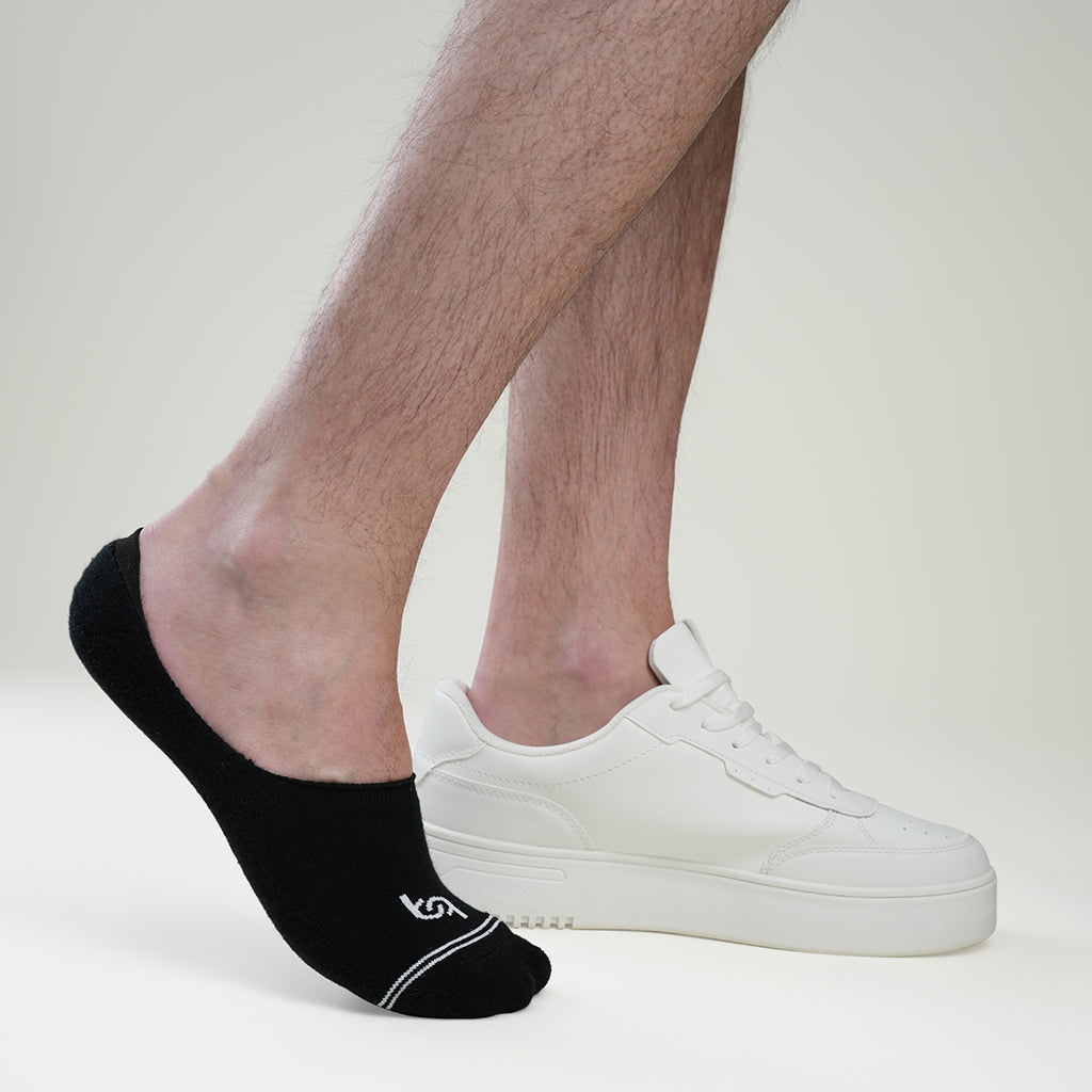 BSSEI1SB0203001, BSSEI1MB0203001, BSSEI1LB0203001, Beqem Füßling-Socken aus ägyptischer Baumwolle – schwarz, unsichtbar im Schuh, atmungsaktiv & rutschfest für maximalen Komfort.