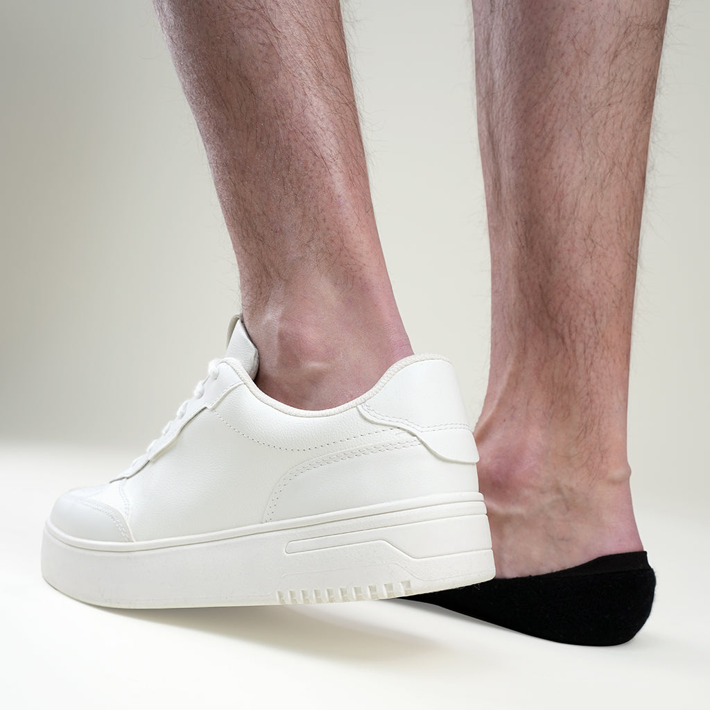 Beqem Füßling-Socken aus ägyptischer Baumwolle – schwarz, rutschfest, atmungsaktiv, unsichtbar im Schuh für maximalen Komfort.