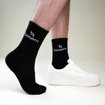 BSSET1SB0102001, BSSET1MB0102001, BSSET1LB0102001, Beqem schwarze Socken aus ägyptischer Baumwolle – weich, atmungsaktiv & langlebig. Perfekt für Arbeitsschuhe & sportlichen Komfort