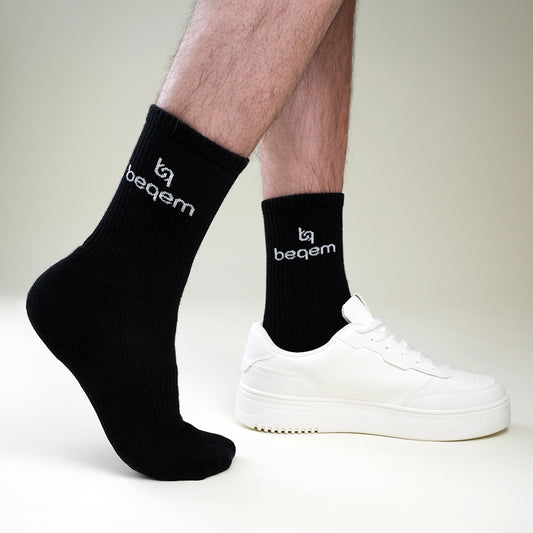 BSSET1SB0102001, BSSET1MB0102001, BSSET1LB0102001, Beqem schwarze Socken aus ägyptischer Baumwolle – weich, atmungsaktiv & langlebig. Perfekt für Arbeitsschuhe & sportlichen Komfort