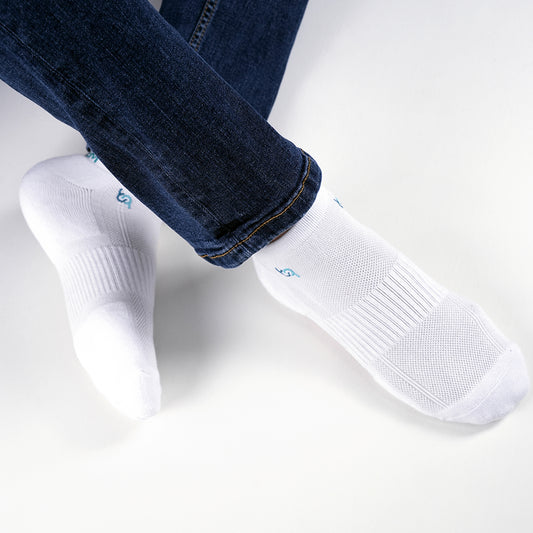 Beqem Sneaker-Socken aus ägyptischer Baumwolle – weiß, atmungsaktiv & bequem. Perfekte Passform & langlebige Qualität