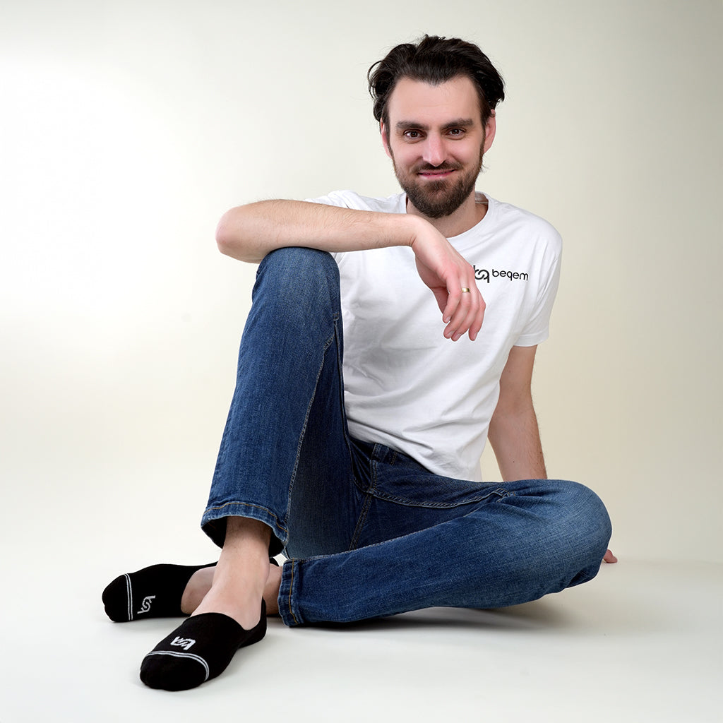 Beqem Füßling-Socken aus ägyptischer Baumwolle – schwarz, unsichtbar im Schuh, weich & atmungsaktiv für maximalen Komfort.