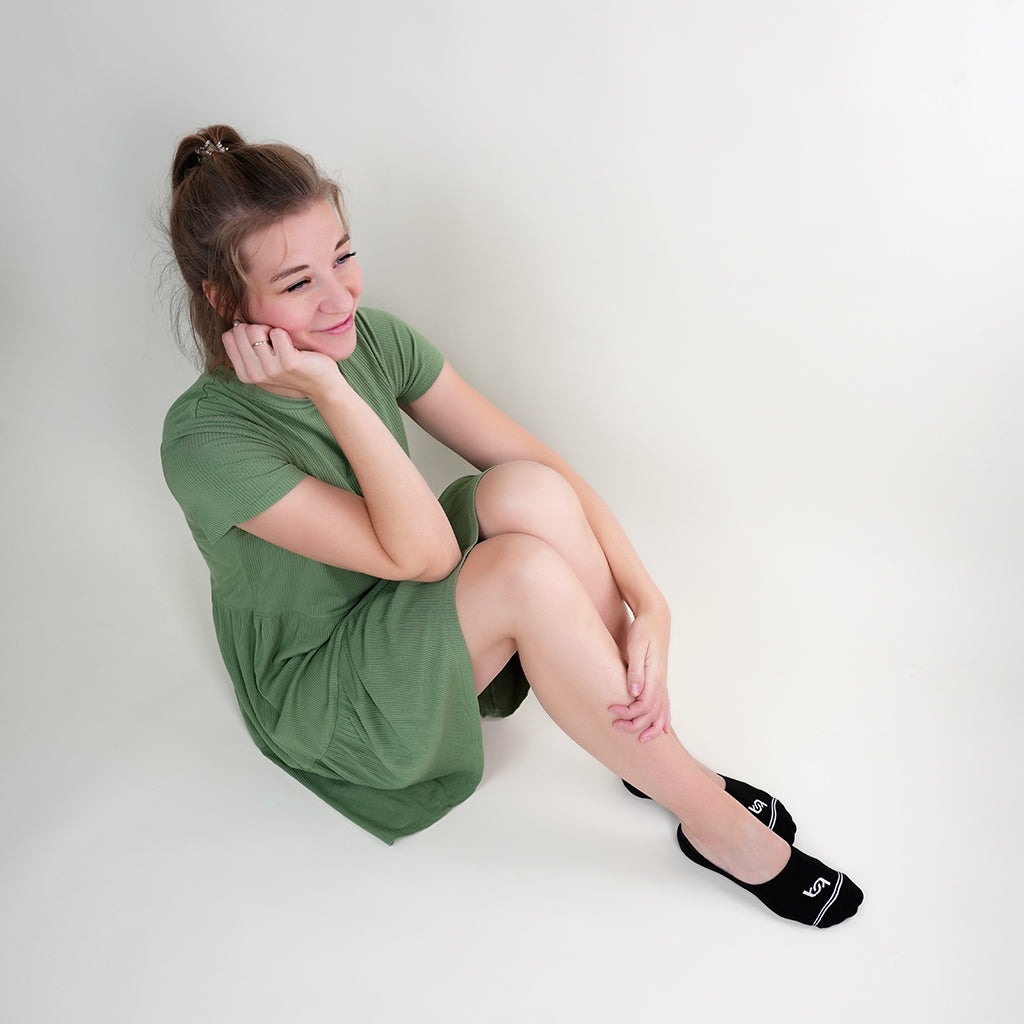 Beqem Füßling-Socken aus ägyptischer Baumwolle – schwarz, atmungsaktiv, perfekte Passform. Hochwertige & bequeme Sneaker-Socken