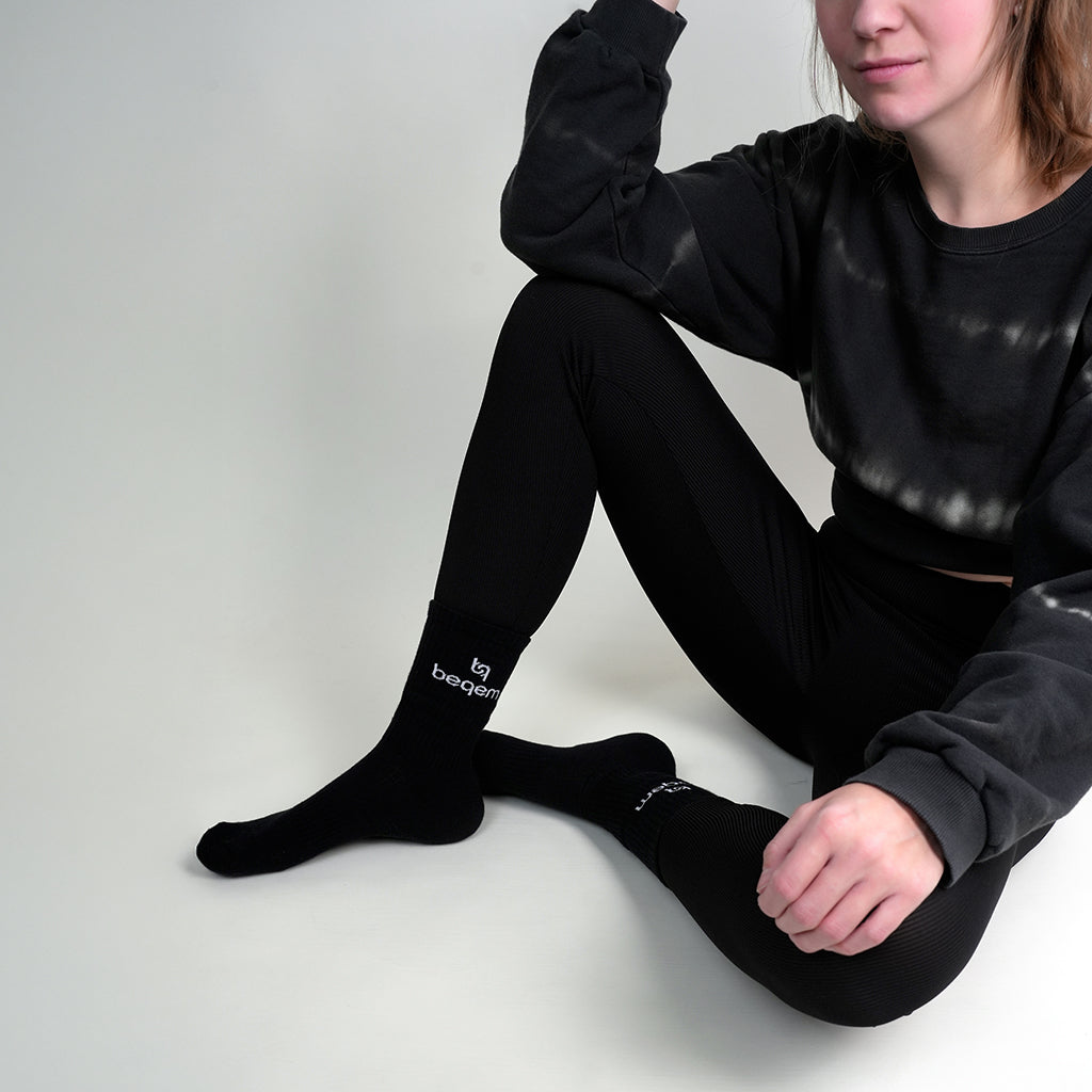 BSSET1SB0102001, BSSET1MB0102001, BSSET1LB0102001, Beqem schwarze Socken aus ägyptischer Baumwolle – weich, atmungsaktiv & langlebig. Perfekt für Damen, Sneaker & den Alltag