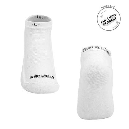 Beqem weiße Sneaker-Socken aus ägyptischer Baumwolle – weich, atmungsaktiv & langlebig. Komfort & Qualität für jeden Tag.