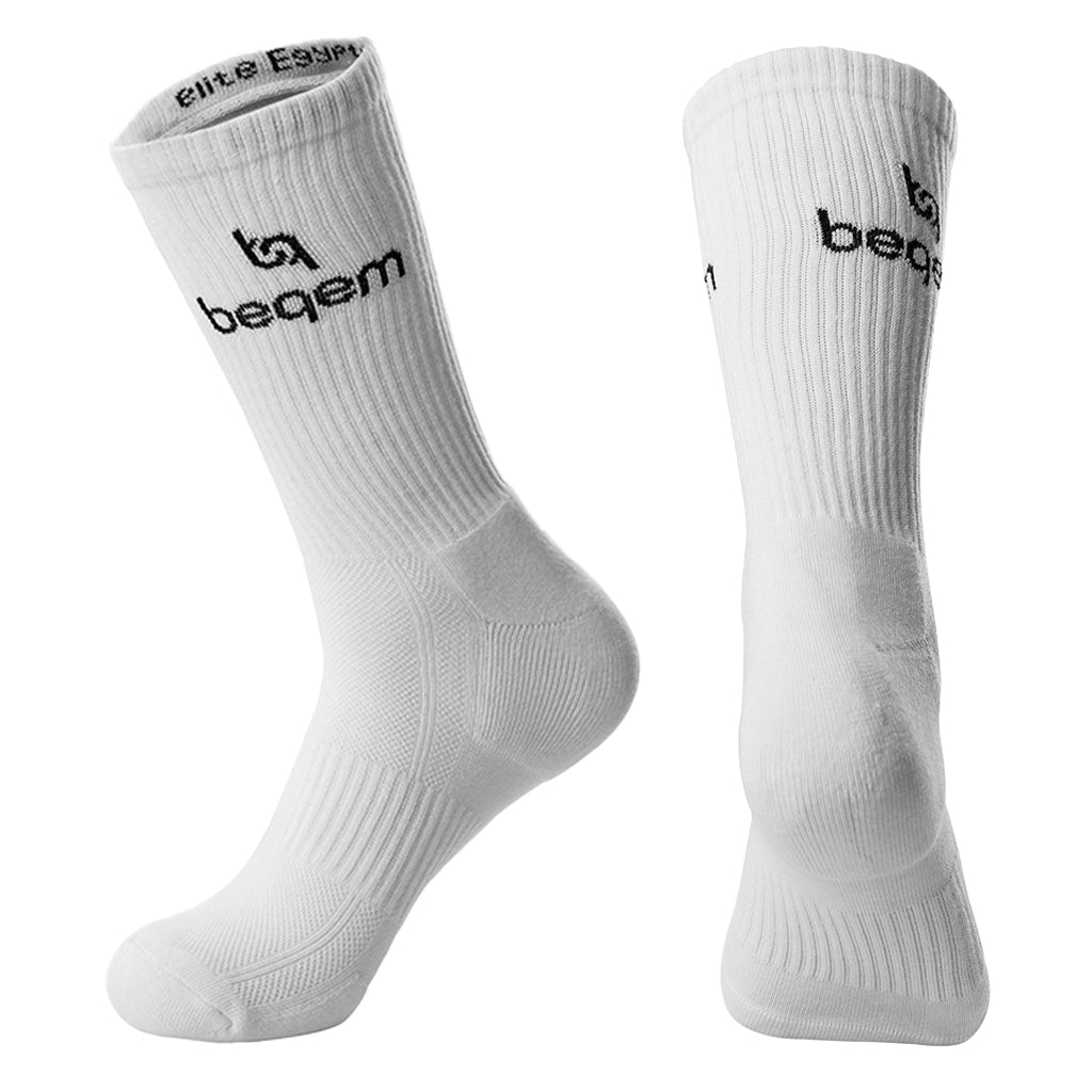 Beqem weiße Crew-Socken aus ägyptischer Baumwolle – extra weich, atmungsaktiv & langlebig. Perfekt für Sport & Alltag.