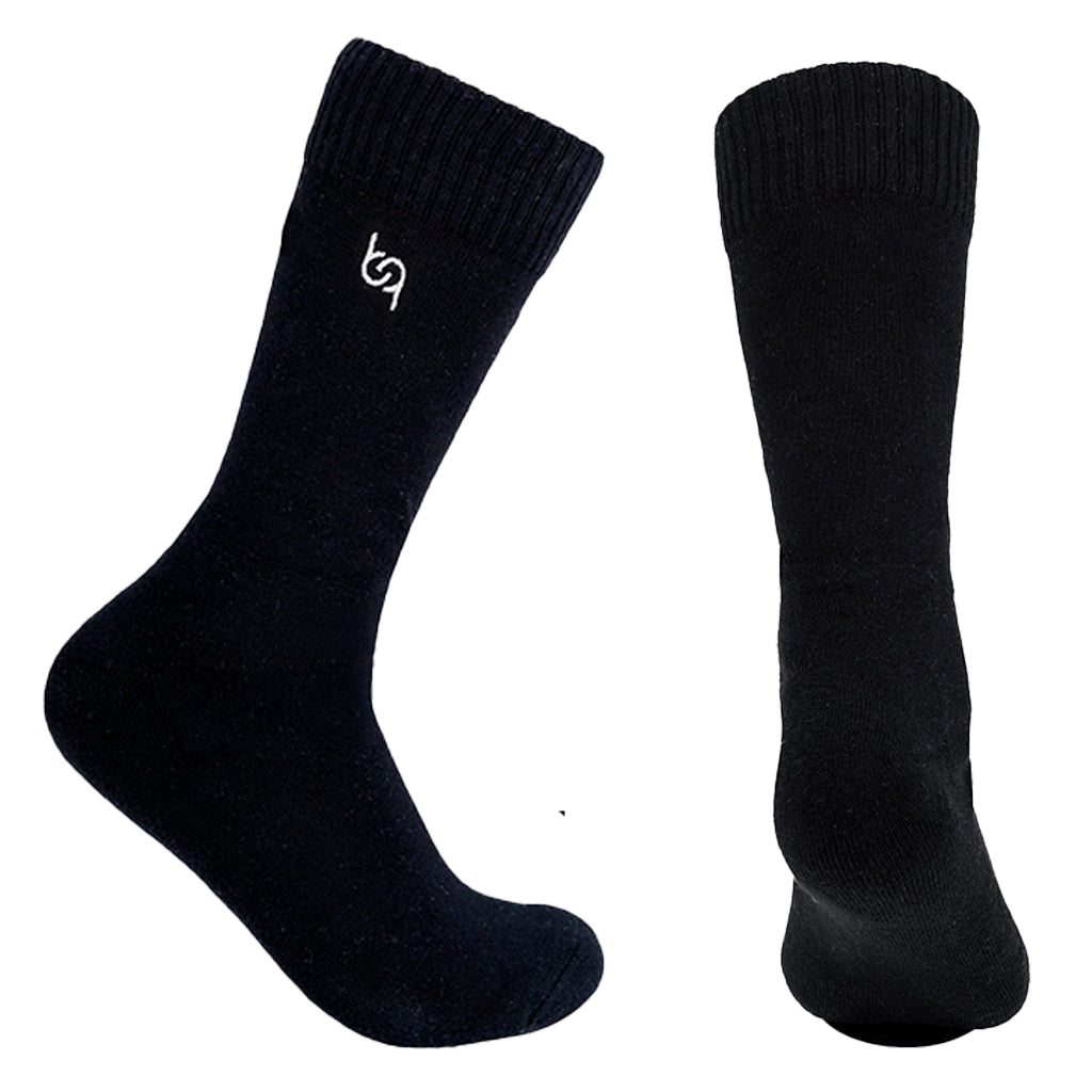 Beqem schwarze Crew-Socken aus feiner ägyptischer Giza-Baumwolle – weich, atmungsaktiv & langlebig. Premium-Socken mit höchster Qualität.