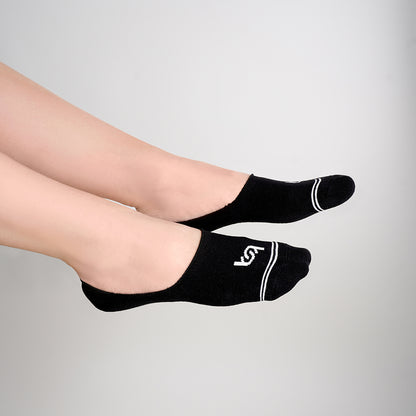 Beqem Füßling-Socken aus ägyptischer Baumwolle – schwarz, atmungsaktiv, perfekte Passform. Hochwertige & bequeme Sneaker-Socken.
